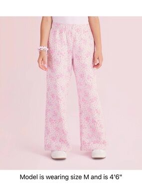 NWT LoveShackFancy x Target Esme Roseheart Terry Wide Leg Sweatpants Pink L